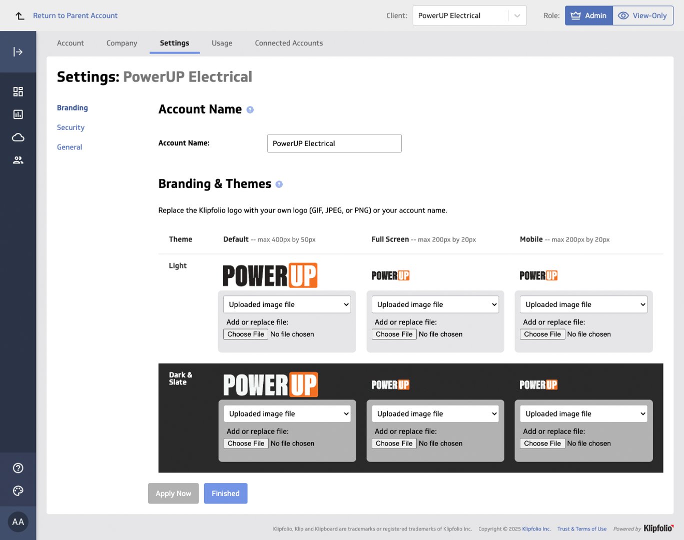 Klips Client Management Branding