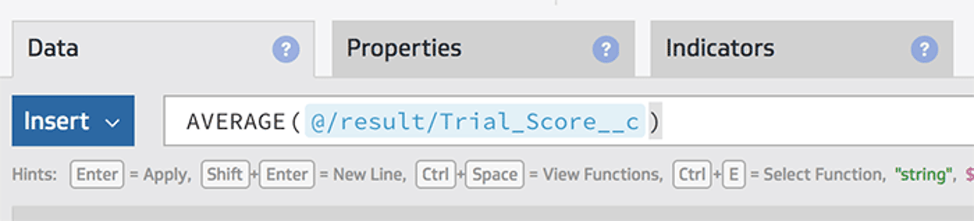 Klipfolio Formula Bar Average