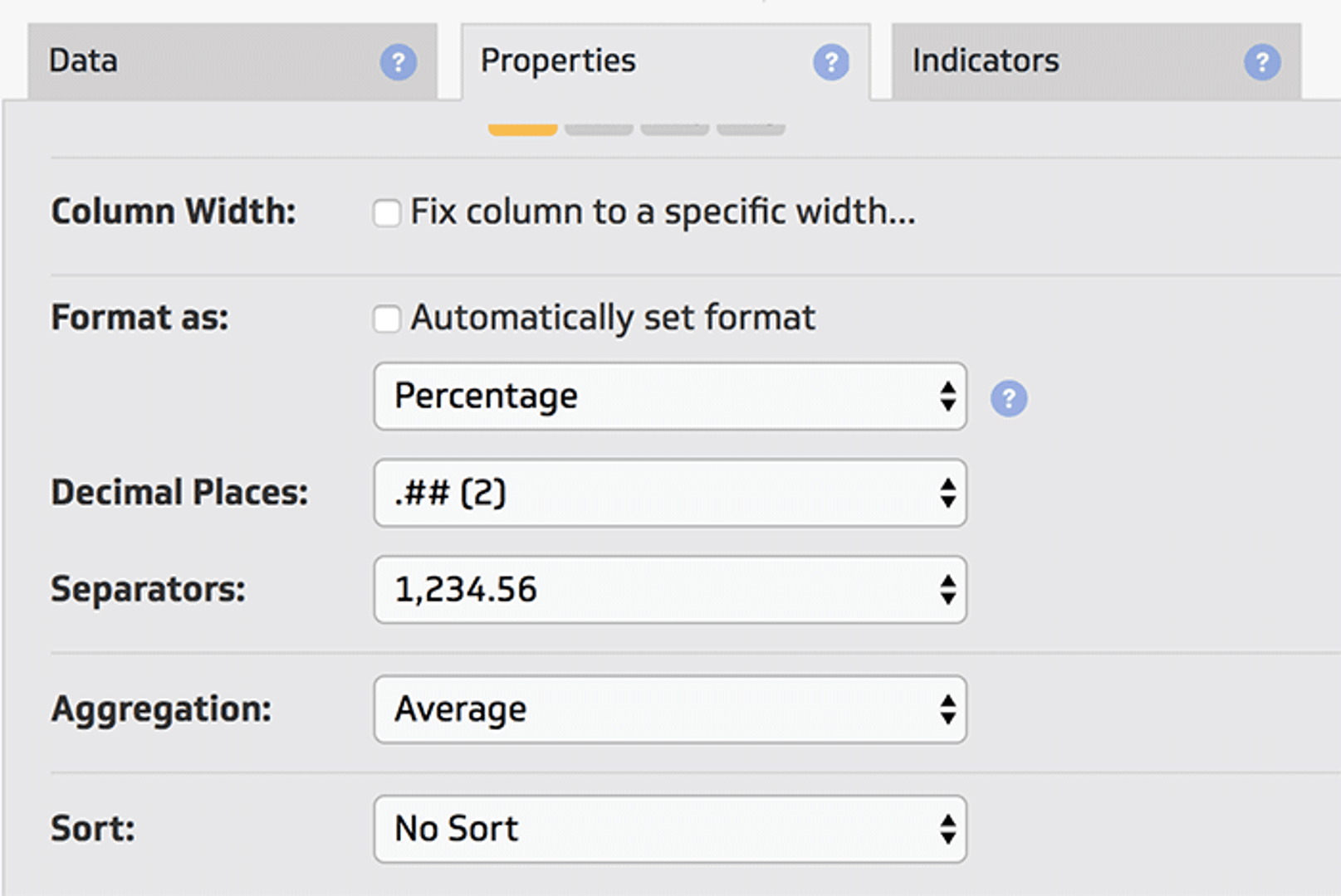 Klipfolio Formula Bar Properties