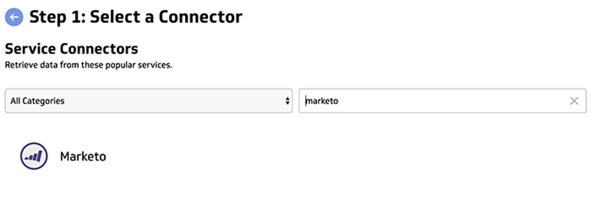Klipfolio Select A Connector Marketo