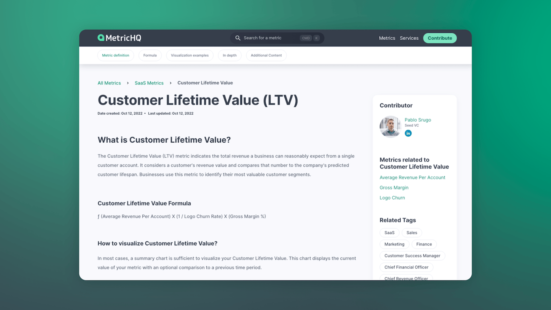 Metric Definition Om Mhq